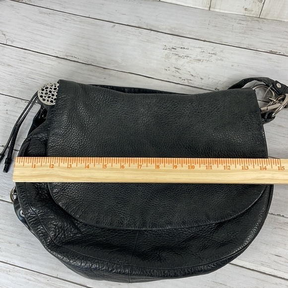 Coach Black Pebbled Leather Foldover Convertible Saddlebag Crossbody/Shoulderbag - Picture 9 of 11